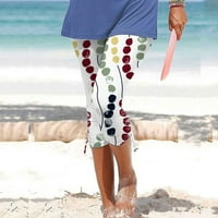 Žene CAPRI YOGA gamaše Ljeto Visoke strukske hlače Casual Beach cvjetni print pantalone za crtanje bočnih