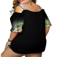 Žene Retro grafički hladni ramena ljetni boho plus veličina majica