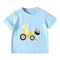 SNGXGN dječaci i toddler kratki rukav dress haljina košuljaCold na ramena za dječake plave 4 godine