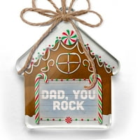 Ornament je ispisao jedan oboren otac, ti dan rock oca plava vintage drvene daske za božićno neonblond