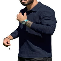 Luxplum muns tops rever vrat T majice s dugim rukavima polo majica Atletic pulover Sportski tee mornarice