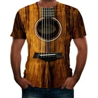 Muška grafika prevelika majica Fashon gitara 3D ispisani hladni ljeti kratkih rukava tees vrhovi ležerne
