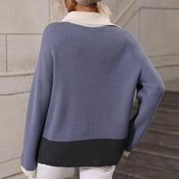 SIMPLMASYGENI Ženski ležerni dugi rukav Duks za čišćenje pulover žene modni stand-up ovratnik zatvarač