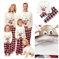 Musuos Božićne roditeljske odjeće, dugih rukava okrugli vrat jelen glava pulover + kaidne pantalone