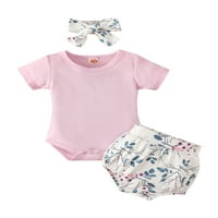 Novorođenče za djevojčice ljetne odjeće kratki rukav Ležerne rublje Cvjetni ispis PP kratke hlače