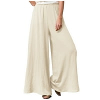 Growesty Ženske hlače Čišćenje Žene Modni Ležerne prilike Solid Bool Pocket Foll Labavi hlače pune dužine