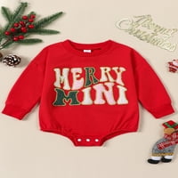 Baby Christmas Roman Classic Pismo Vezer dugih rukava Bodysuit novorođenče Zimske reprezentacije