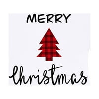Sretne božićne ženske majice kratki rukav okrugli vrat Božićno drvce tiskane majice Top