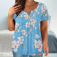 Ženske traper majice Ljeto Ženski print casual s tipkama T majica vrhovi velike veličine Ženski modni print ženski plus