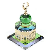 Muslimanska kristalna pozlaćena al aqsa džamija minijaturna modela islamske zgrade poklon ukras za uređenje