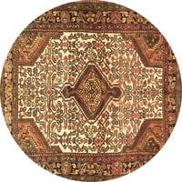 Ahgly Company u zatvorenom okruglom medaljon smeđe tradicionalne prostirke područja, 6 'okruglo