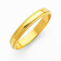 Jewels 14k Žuto zlato Solid Dovodio migrenu Tradicionalna udobnost Fit Plain Wedding Ring Band 9.5