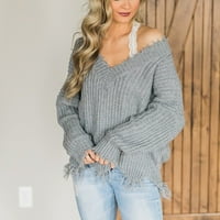 Žene Ležerne prilike Pleted pulover dugih rukava vrhovi bluza džemper topli dressy Fall džemperi za žene