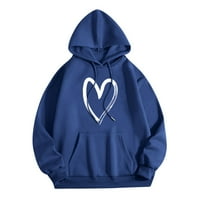 Hoodies za žene ženska pisma Labavi fit dukseri s kapuljačom dugih rukava u puloveri džepovi mornarice