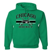 Divlji Bobby City of Chicago Hockey Fantasy Fan Sports Unise Hoodie Duks, Kelly, 3x-velika