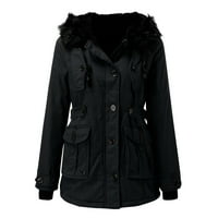 Ženski zimski kaput ženski plus pada jakna ženska plus veličina jakna tople kapute jakne na otvorenom -Fur 'obloženi rovovi zimski džep sa kapuljačom debeli jakne s kapuljačom