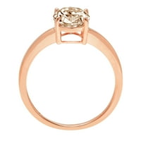 2.5ct ovalni rez braon šampanjac simulirani dijamant 18k ružičasti ružičasti zlato graviranje izjava
