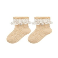 Slušajte Little Girl 鈥檚 Kratko cijev čarape Modni žakardovi prozračne tanke ruffles čarape 0 godina