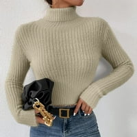 Ženski pulover džemperi dugih rukava okrugli zvezni džemper bež xxl