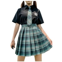 Sdjma Women Modna školska školska ujednačena ujednačena suknja visoke struk akademska suknja