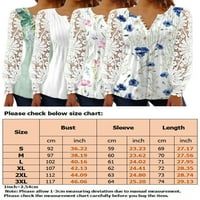 Majica Haite Ladies majica s dugim rukavima V Vrući izrez za žene tunika Bluza Cvjetni ispis Pulover