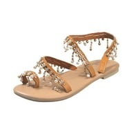 Aoujea Ljetne sandale Žene nove ljetne cipele s ravnim dnom biserne cipele Ležerne prilike sa sandale