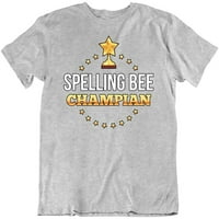 Pravopisna pčela Champian Funny Novelty Schoor Humor Modni dizajn Pamučna majica Heather Grey