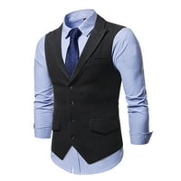 Fitoron muški povremeni poslovni odijelo prsluk od prsluka čvrstog vitka elegantna vintage blužer bez