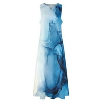 IOPQO Falless Haljine Maxi haljina za žene Ljeto labave elegantne duge haljine Splitske cvjetne haljine