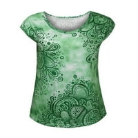 Eleluny Women V izrez cvjetni prsluk majica bez rukava Ljetni casual tenkovi bluza zelena l