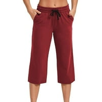Petite radne pantalone obrežene palazzo hlače za žene nacrtavaju joga hlače sa džepovima za žene kapri