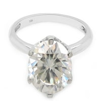 Stil Solitaire, Carat Round Cut laboratorija Kreirao je Moissine Diamond zaručni prsten za žene u 10K