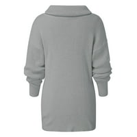 VerPetridure Prevelizirani džemperi za vuču za žene za žensko čišćenje labavo dugih rukava Crewneck