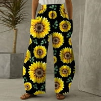 Strungten ženske ljetne printe casual labave hlače plus veličine labavih hlača na plaži široke pantalone