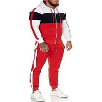 LUMENTO MAN LOUNGE Početna Odjeća Sportski odijelo Zipper Boja bloka Jogger setovi Ležerna salonjska