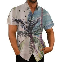 Holiday Beach Leisure Muško ljeto tiskovina kratkog rukave džepna majica MENS 60S Retro odjeća