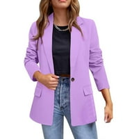 Meichang Womens Blazer Revel ovratnik otvoreni prednji blazer Casual Cardigans s dugim rukavima Jakne