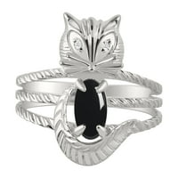 * Rylos jednostavno zabavna mačka ony & dijamantni prsten - oktobar roštilj. Odličan prsten za ružičasto, srednje ili pokazivač. *