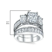 Carat zračenje CUT CUBIC ZIRCONIJA CZ SRETLING srebrna ženska angažman prsten simulirani dijamantski