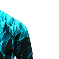 Zodggu Trendy Muške majice Casual Gradient Top Fire Graphic 3D Print Majica Crew Pulover Kratki rukav