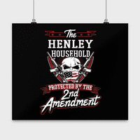 Prezime Henley poster - Domaćinstvo zaštićeno 2. drugom Amandmanom - Personalizirani ljubitelji pištolja Pokloni sa Henley Family Prezime