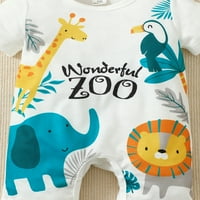 Mikrdoo Baby Boys Odjeća za odjeću životinje Štampani mjeseci Newborn Boys kratki rukav BodySuits mjeseci
