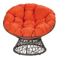 Početna i uredski namještaj Model Papasan stolica s jastukom narandže i tamno sivi vid omotani okvirom