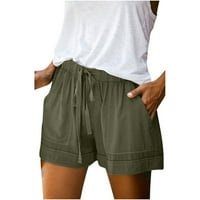 Ernkv ženske labave pamučne kratke hlače sa džepom ljetno čišćenje opuštene pantalone modna čvrsta odjeća