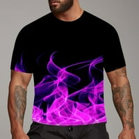 Muške majice 3D Novelty Graphic 3D tiskana CrewNeck kratka rukava ljetna majica ljubičasta xl