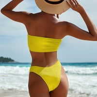 Ženski kupalište Brazilske žene bez leđa Dva solidna kupaćih kupaćih kupaćih kupaćih kostima za kupaće