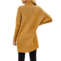 YOBECHO ženska turtleneck rebra pletena pulover s dugim rukavima