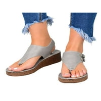 Lacyhop Ženske otvorene sandale sa sandalama klina na petu Flip Flops Comfy Summer Beach Cipele