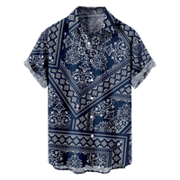 Etničke obrasce Tema majica Modni prednji tasteri Majice na plaži za muškarce sa džepom prsa