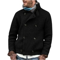 Jakna Muški zimski kaputi za muškarce Novi muški novi casual pleteni kardigan modni džemper jakna s dugim rukavima, beskratna odjeća i jakne bomber jakne za prodaju crne boje, l